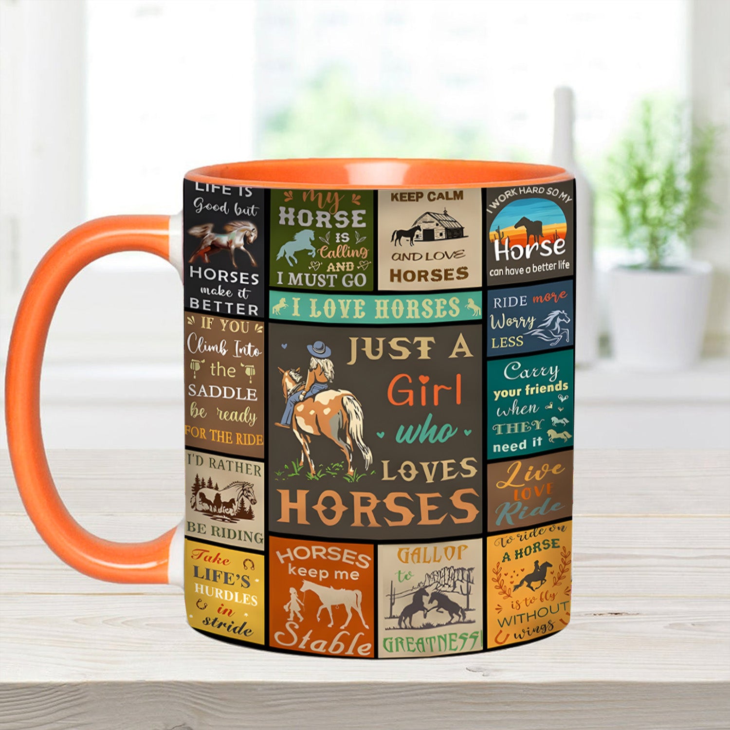 Horse Accent Mug Just A Girl Who Loves Horses Gift For Horse Lover Woman - Image 7