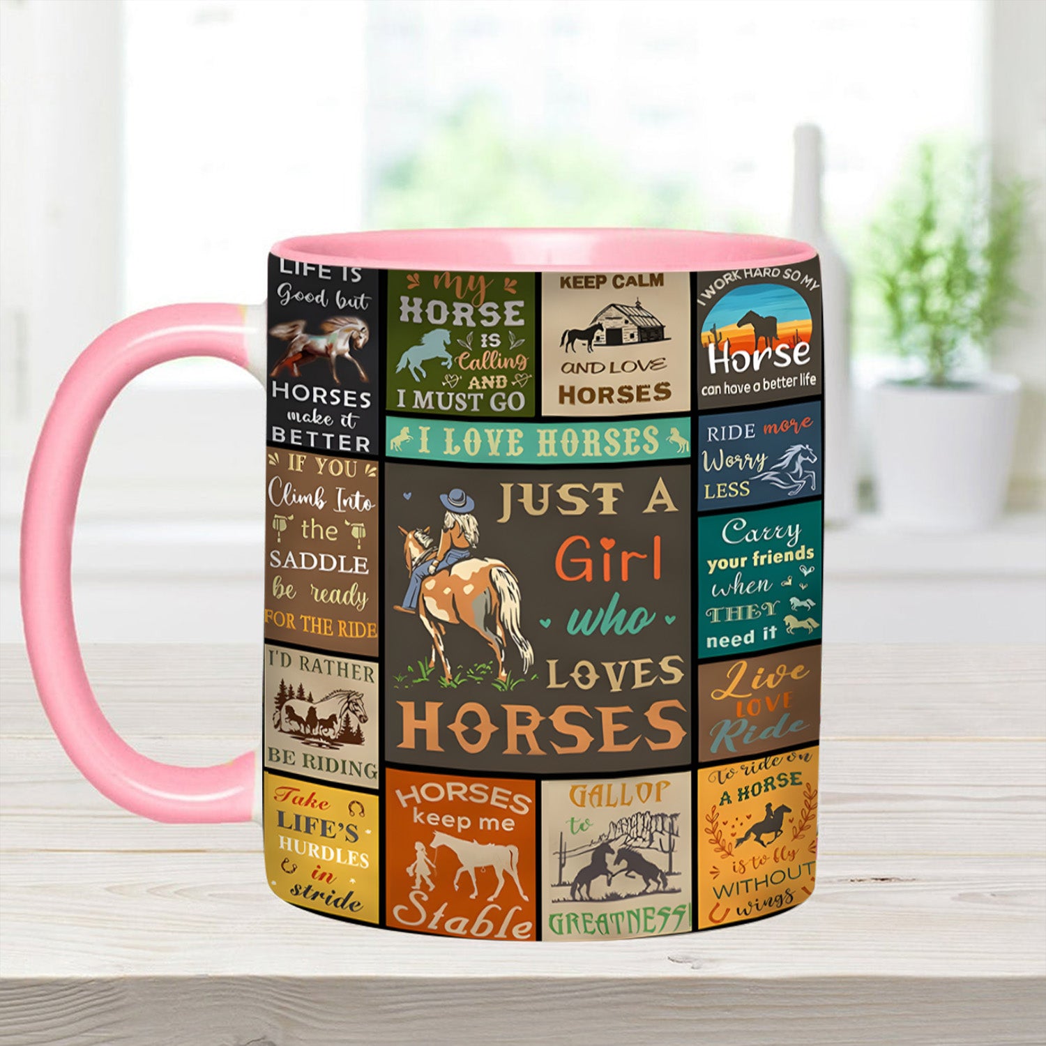 Horse Accent Mug Just A Girl Who Loves Horses Gift For Horse Lover Woman - Image 3