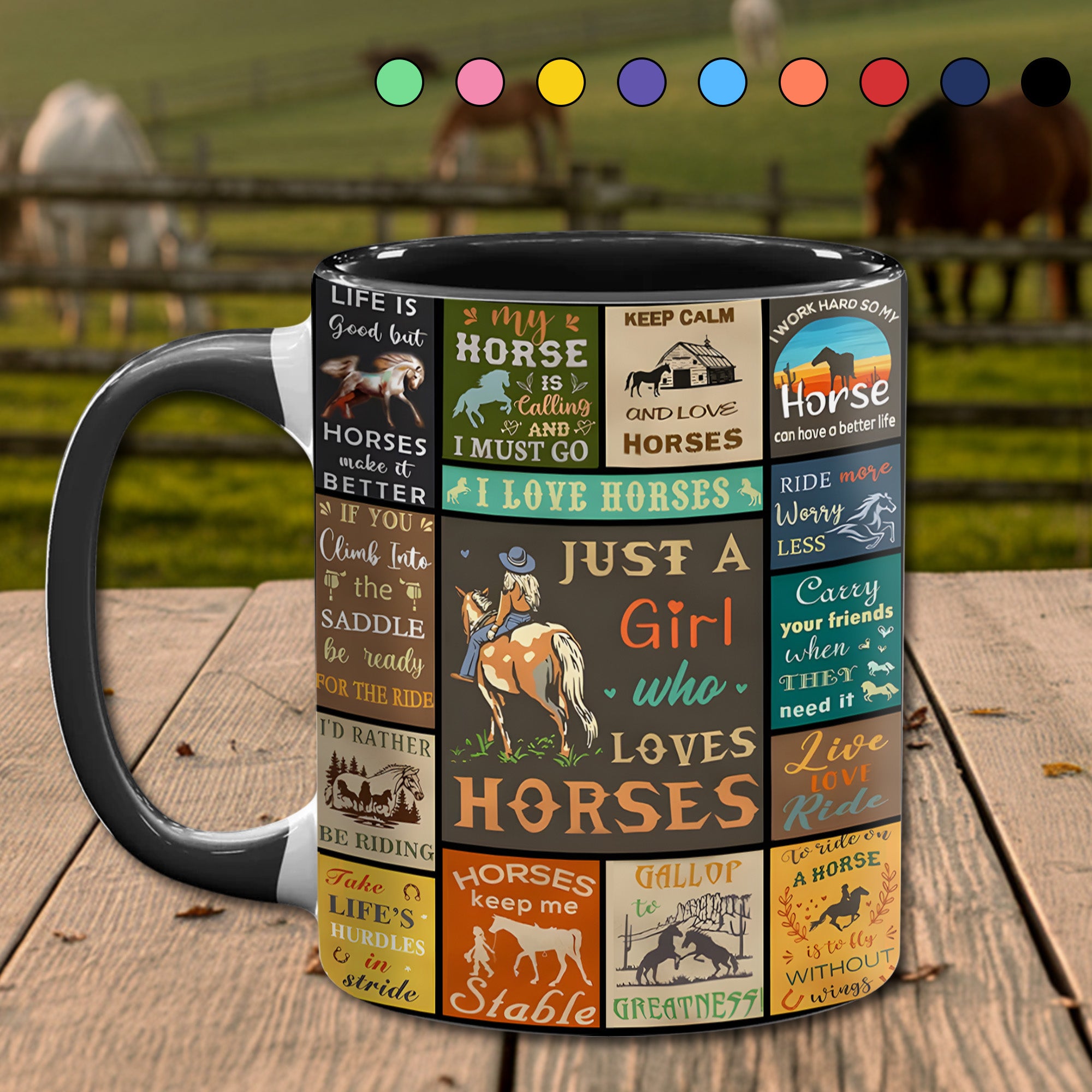 Horse Accent Mug Just A Girl Who Loves Horses Gift For Horse Lover Woman - Image 2