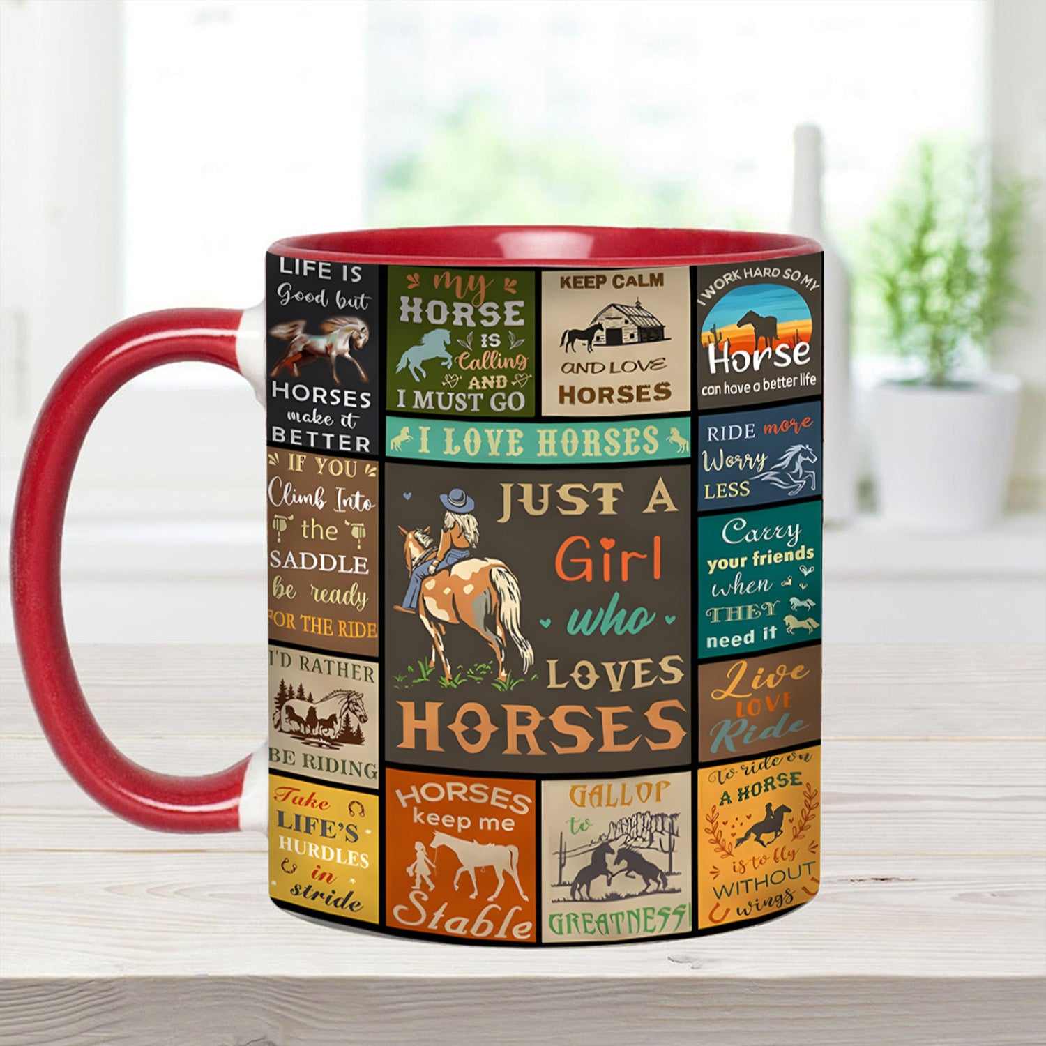 Horse Accent Mug Just A Girl Who Loves Horses Gift For Horse Lover Woman - Image 8