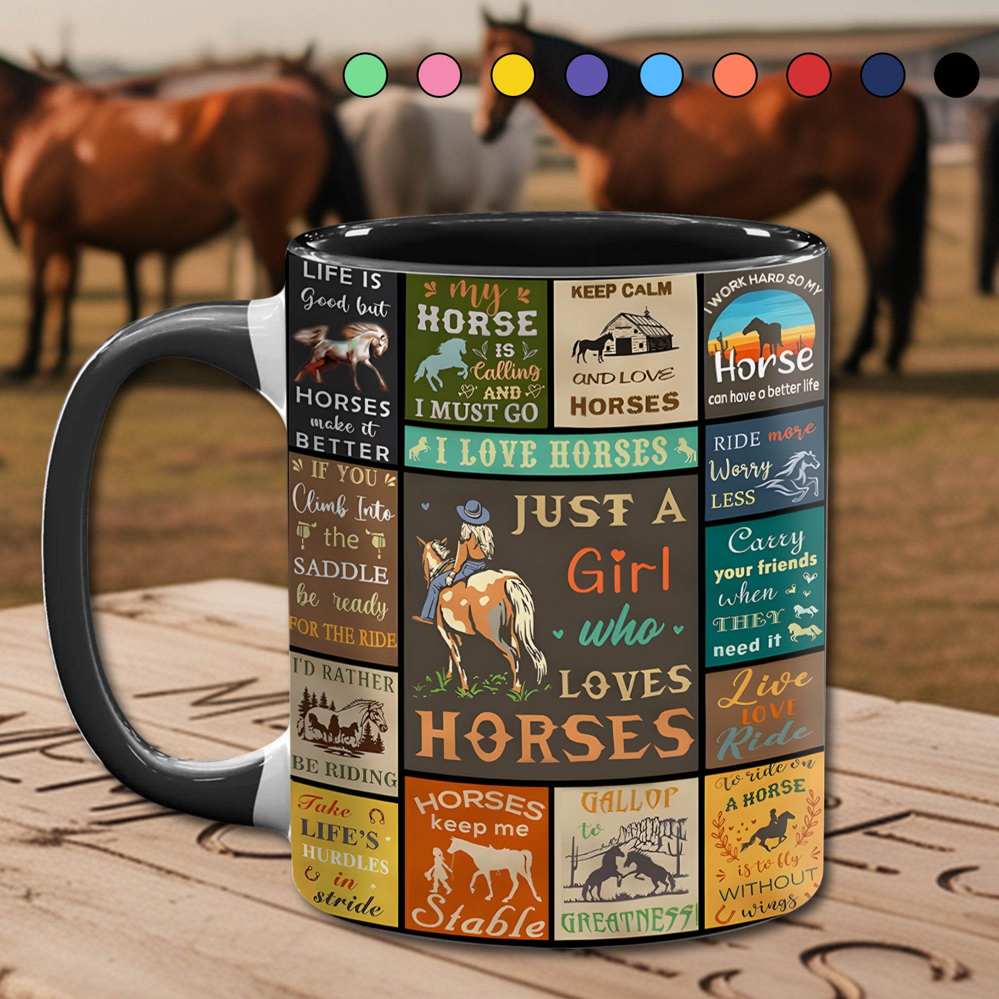 Horse Accent Mug Just A Girl Who Loves Horses Gift For Horse Lover Woman - Image 12