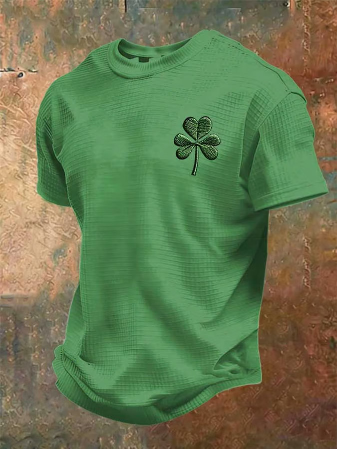 Irish Saint Patrick's Day Shamrock Waffle T-Shirt St Patricks Shirts Gifts For Brother - Image 2