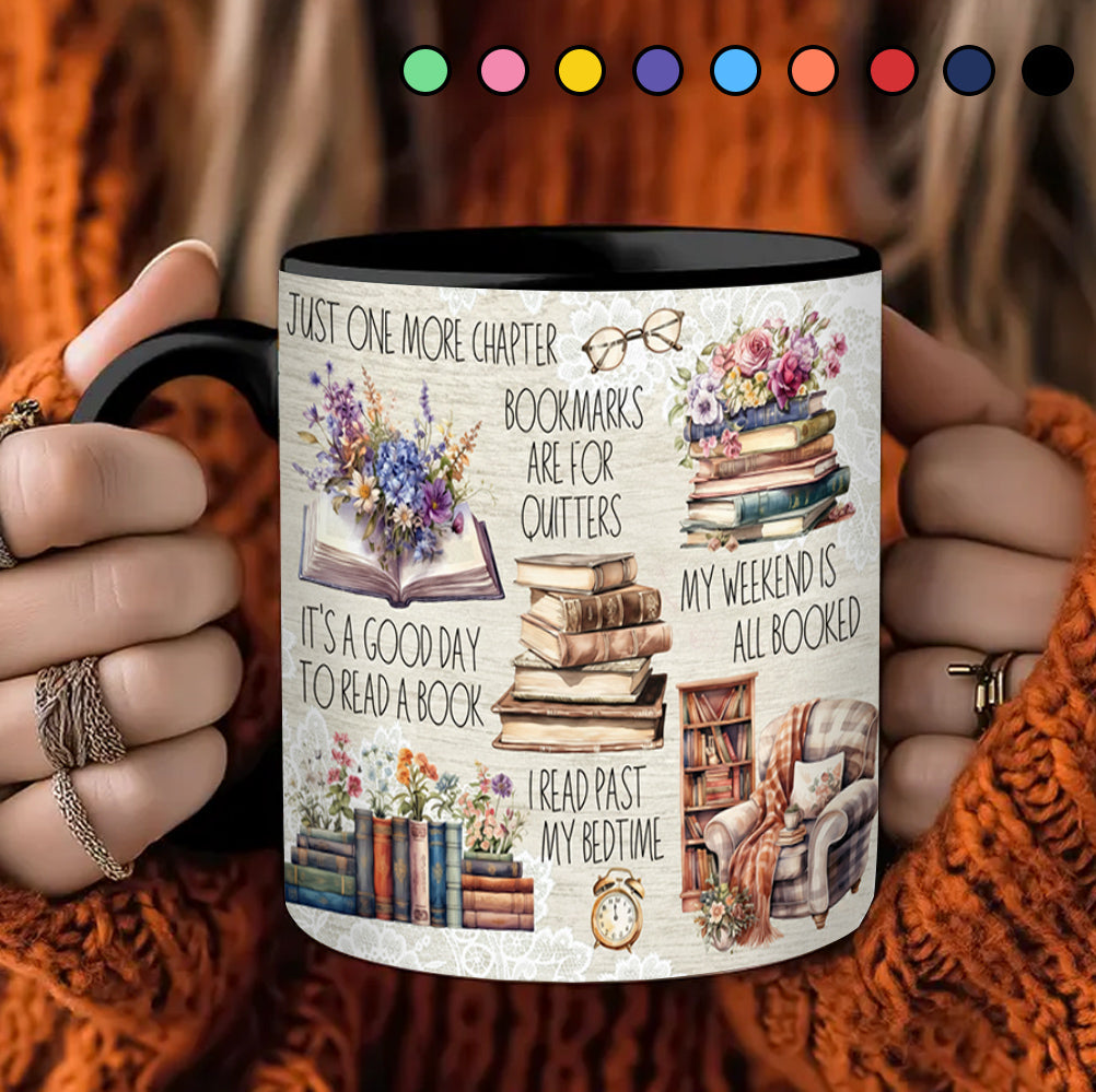 Just A Girl Who Loves Books Accent Mug Gift For Book lovers - Image 13