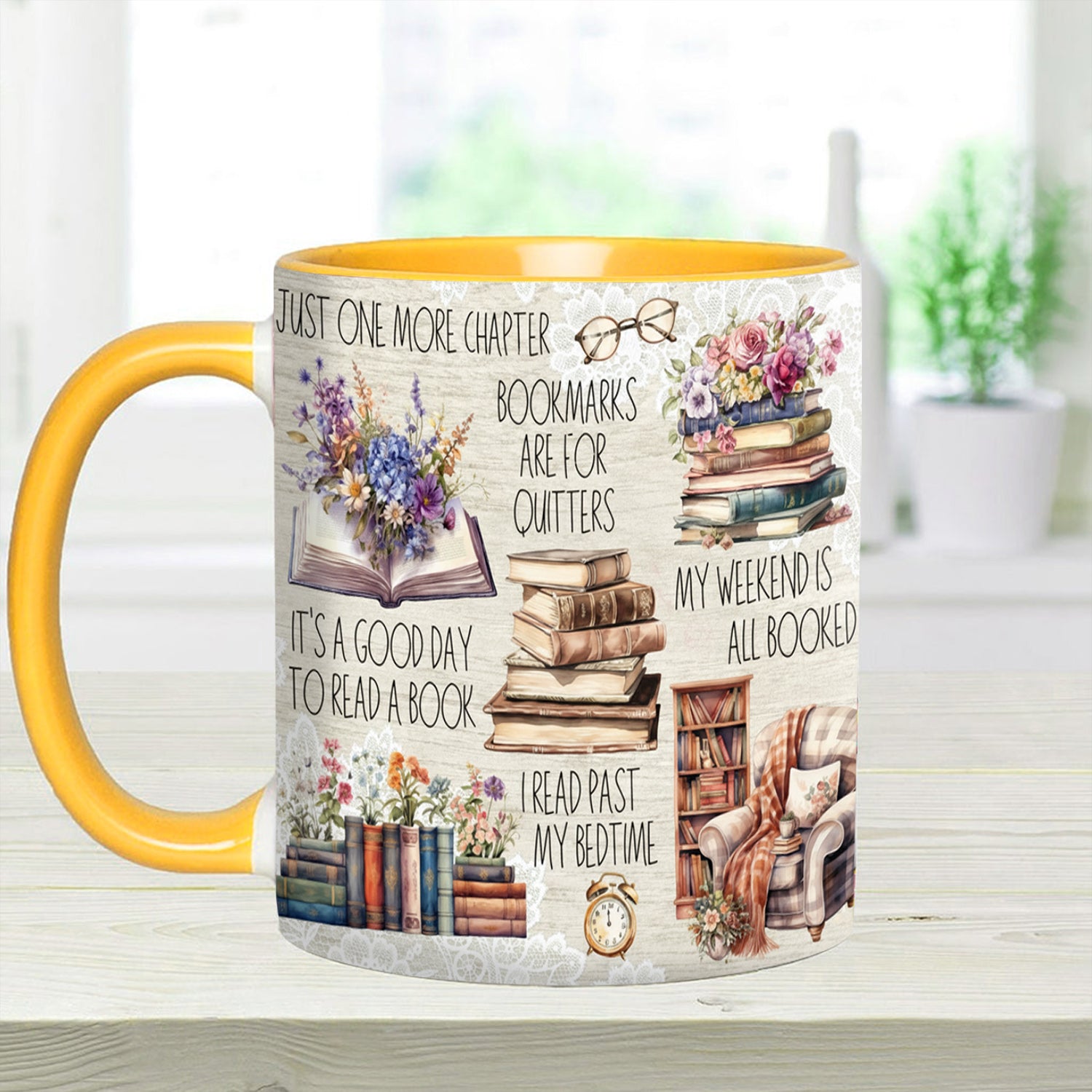 Just A Girl Who Loves Books Accent Mug Gift For Book lovers - Image 6