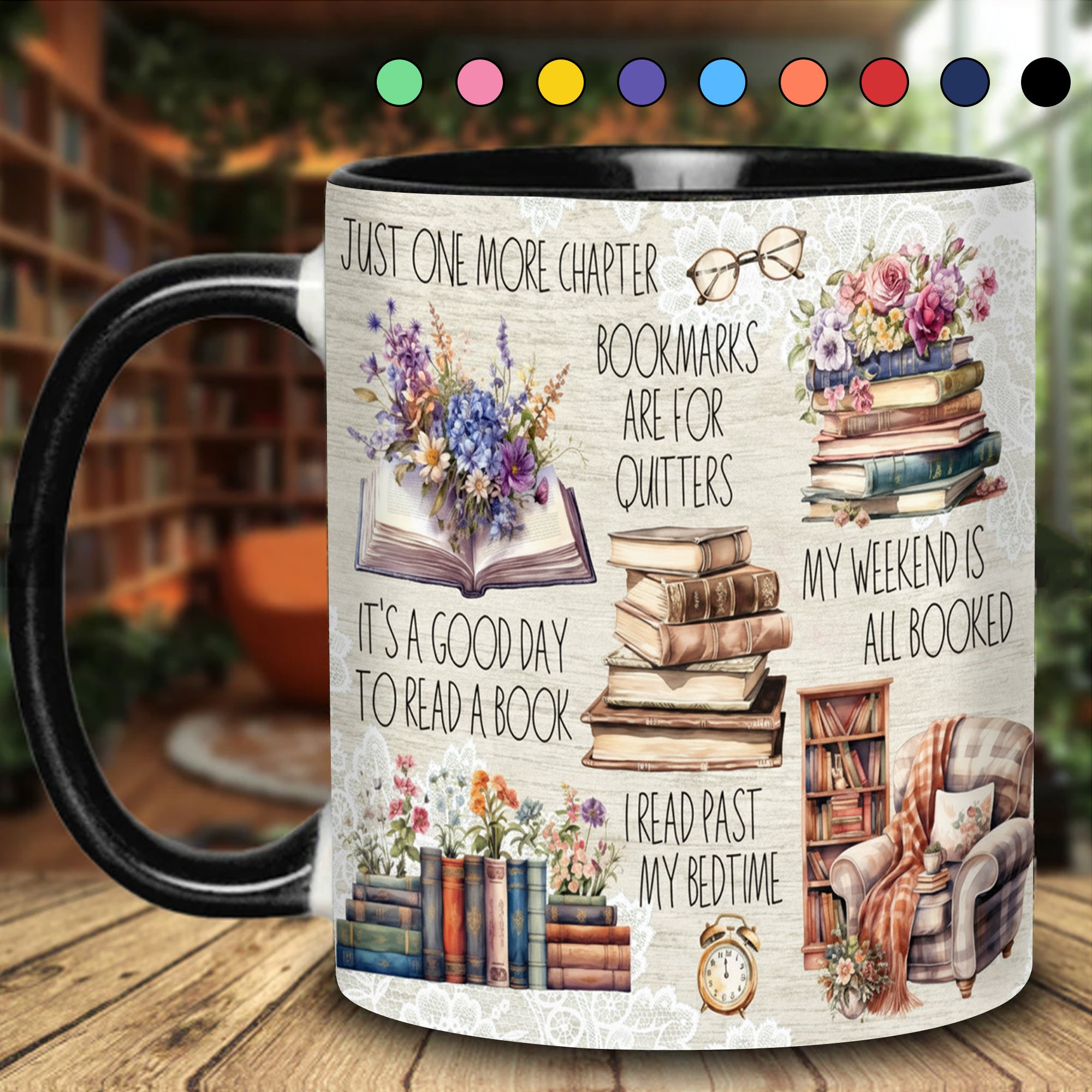 Just A Girl Who Loves Books Accent Mug Gift For Book lovers