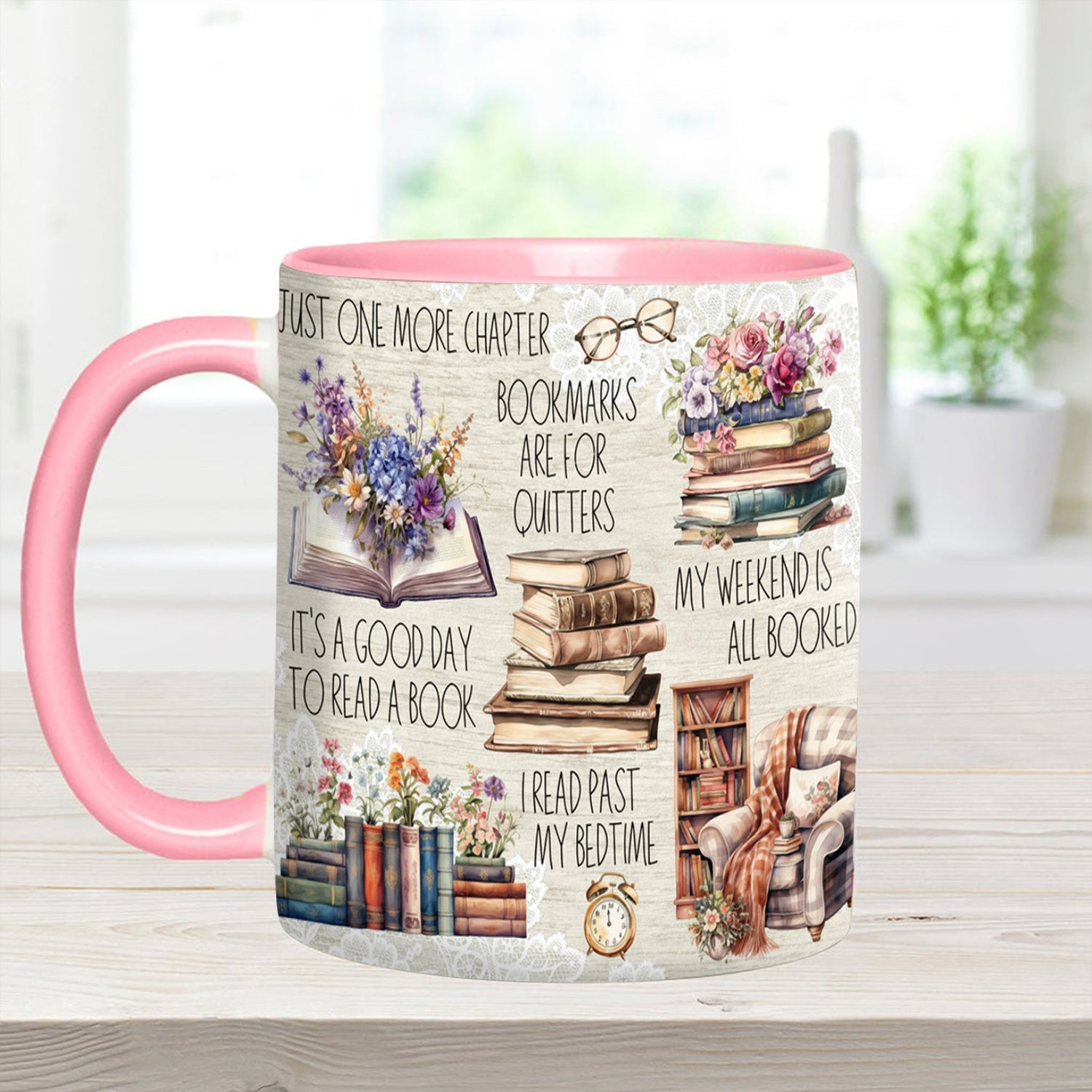 Just A Girl Who Loves Books Accent Mug Gift For Book lovers - Image 9