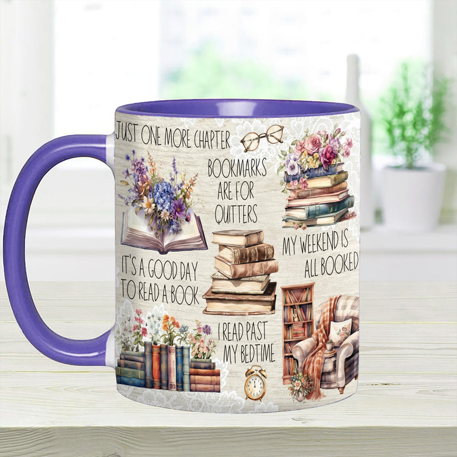 Just A Girl Who Loves Books Accent Mug Gift For Book lovers - Image 5