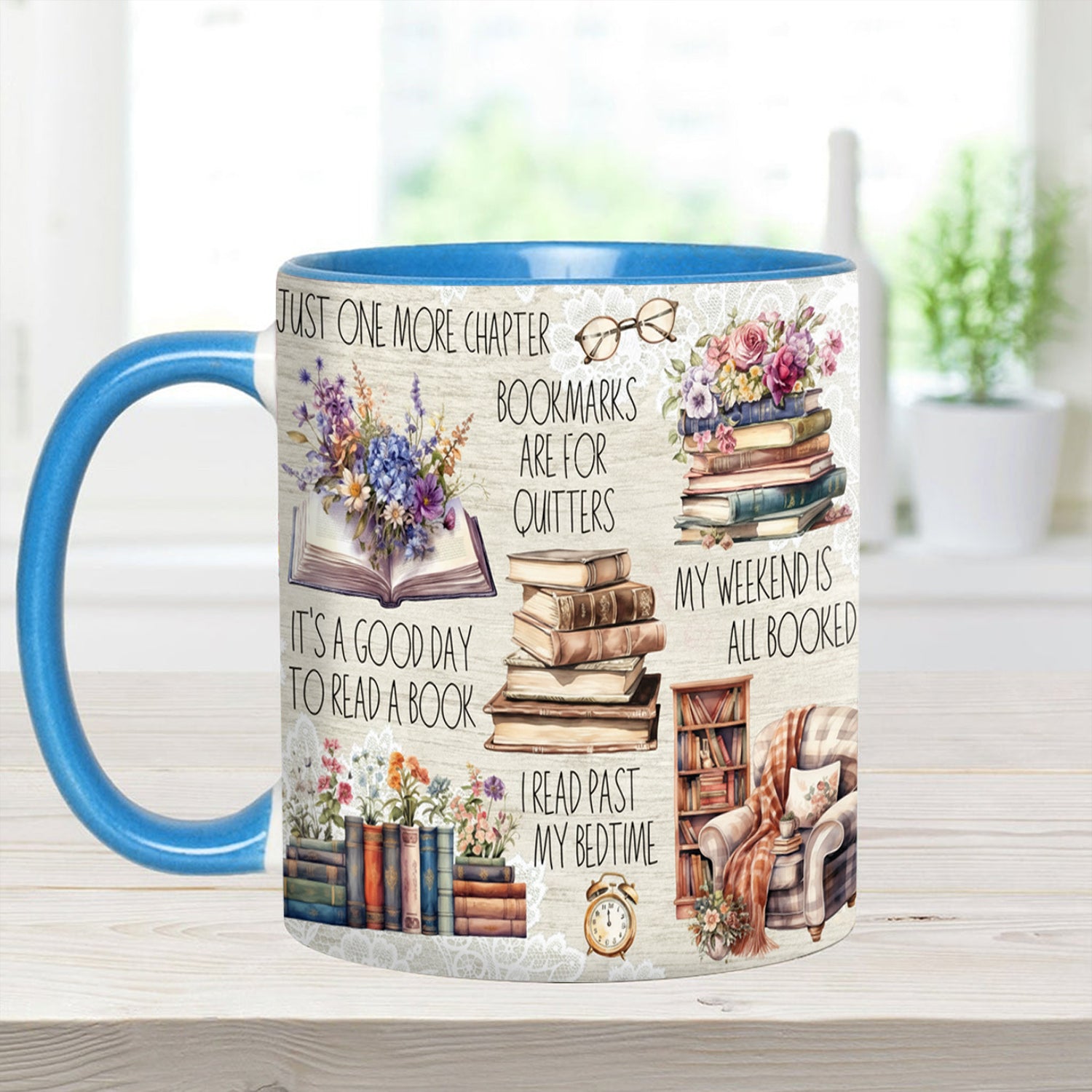 Just A Girl Who Loves Books Accent Mug Gift For Book lovers - Image 3