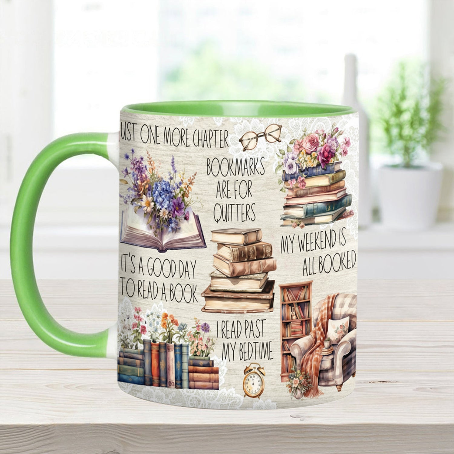 Just A Girl Who Loves Books Accent Mug Gift For Book lovers - Image 2