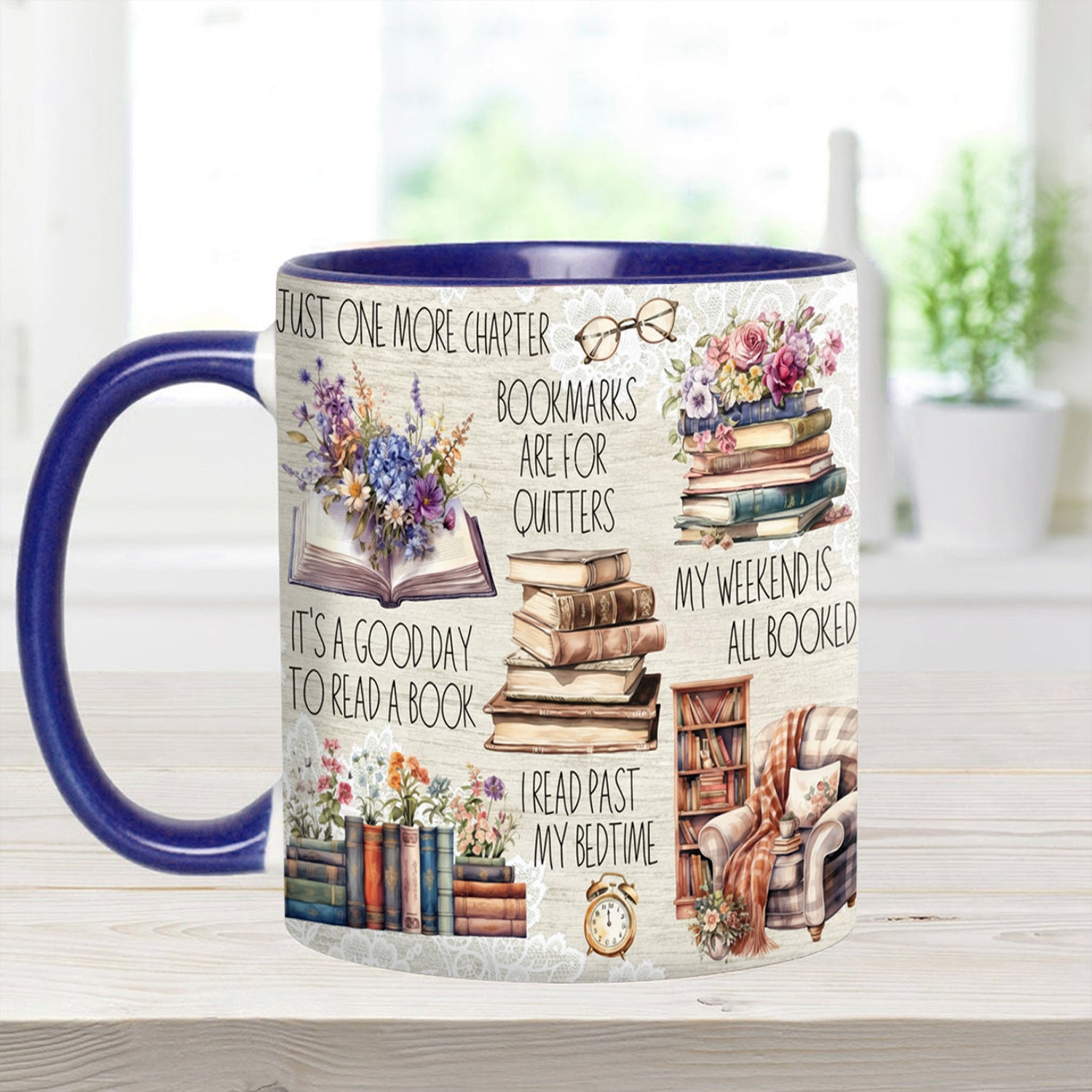 Just A Girl Who Loves Books Accent Mug Gift For Book lovers - Image 10