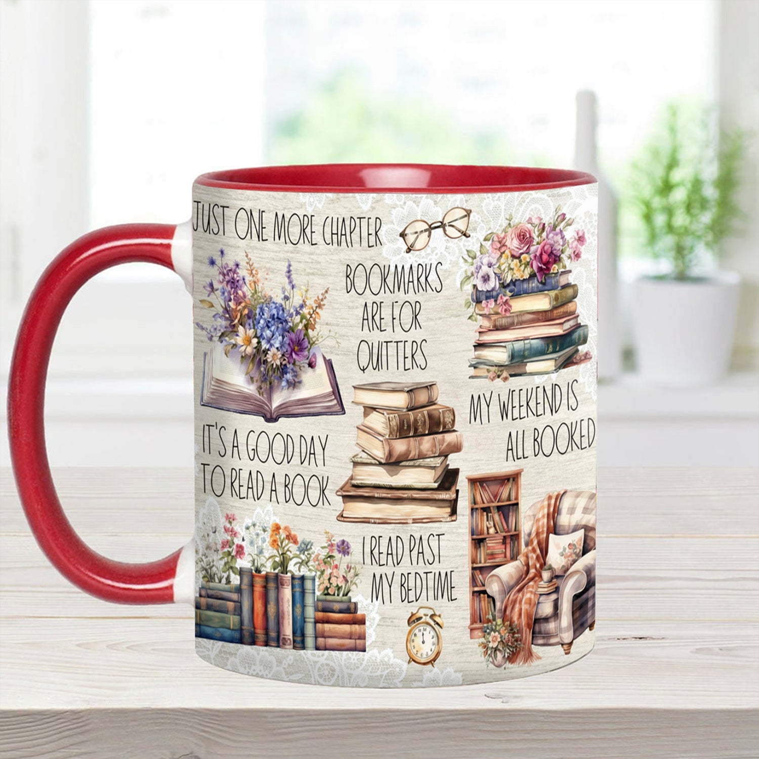 Just A Girl Who Loves Books Accent Mug Gift For Book lovers - Image 8