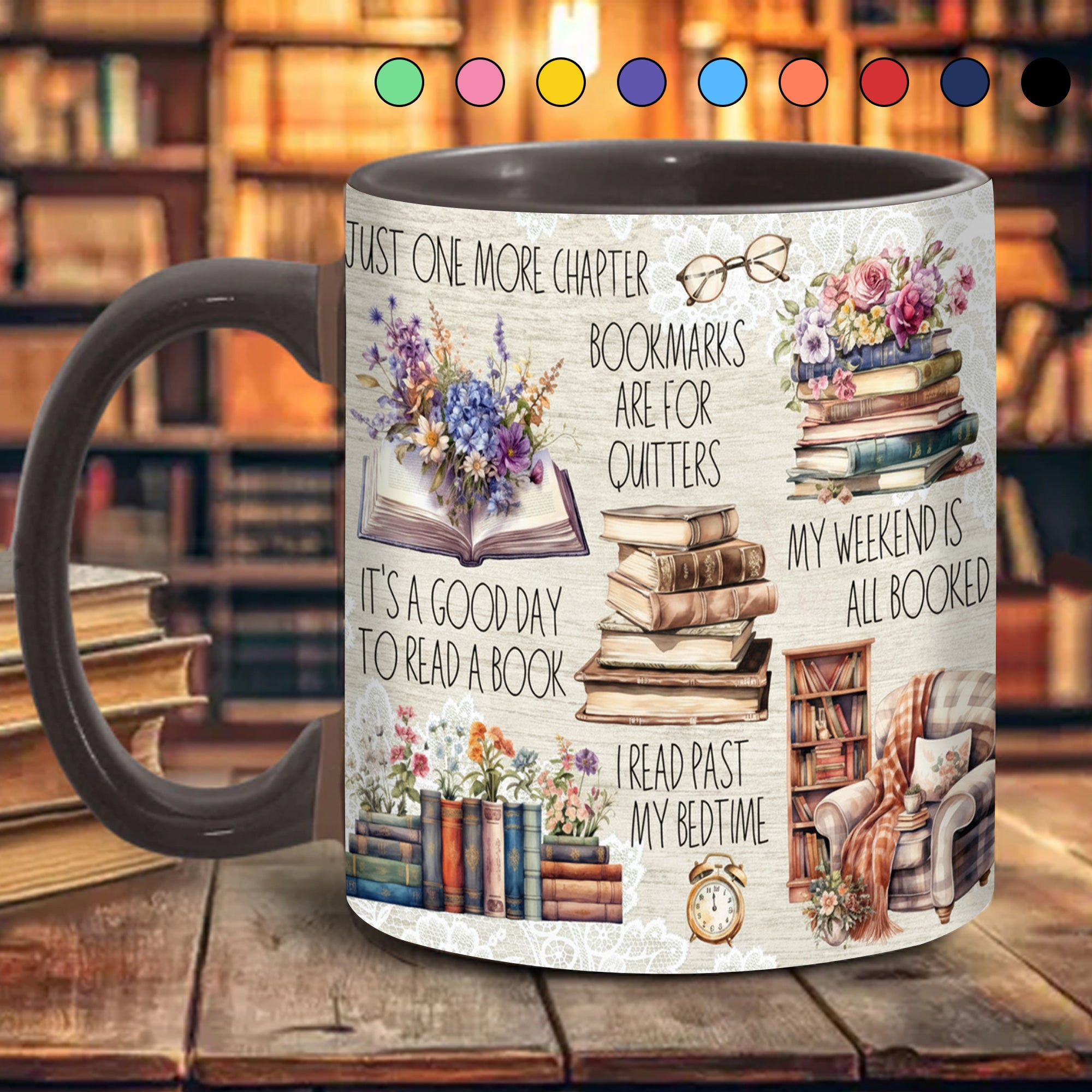 Just A Girl Who Loves Books Accent Mug Gift For Book lovers - Image 11