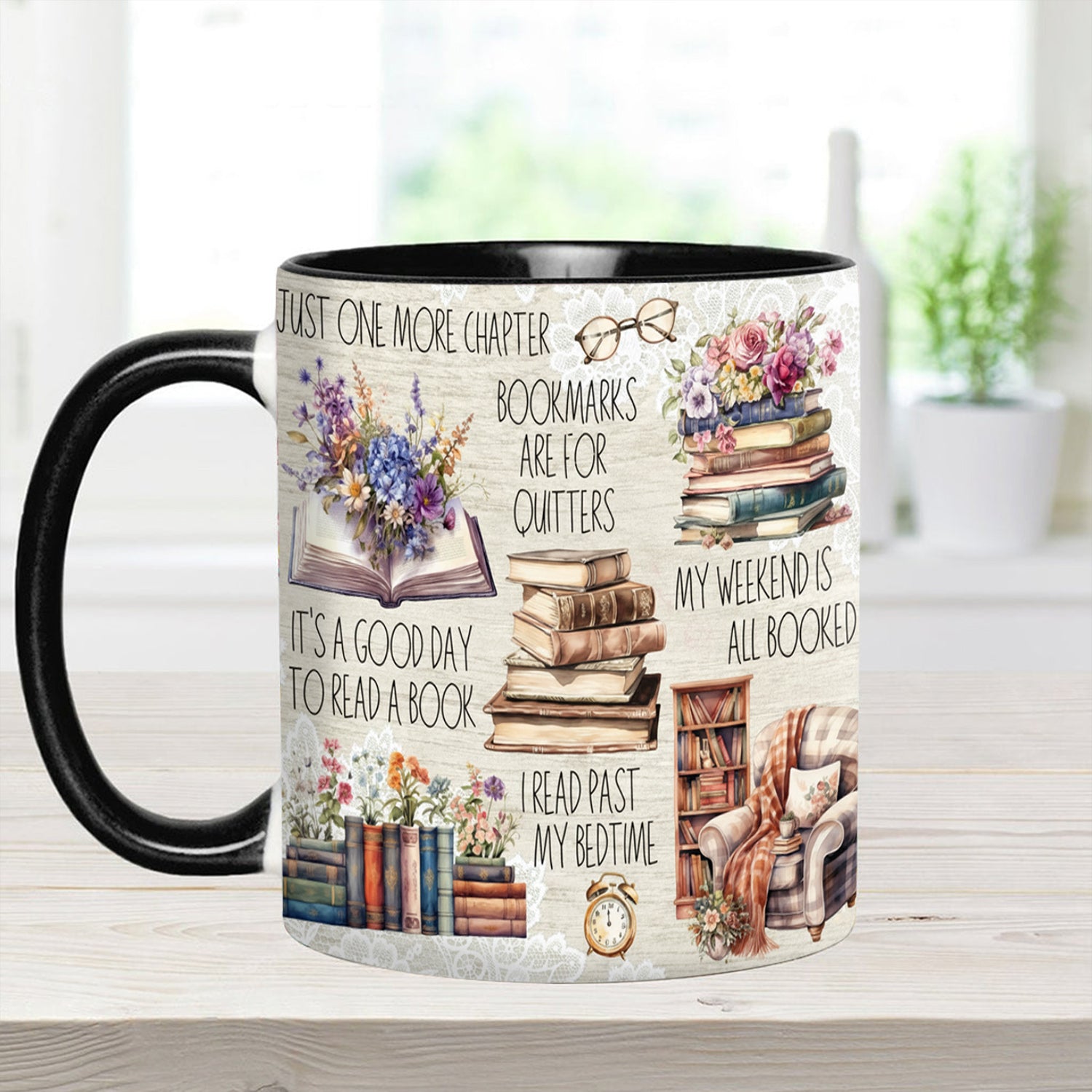 Just A Girl Who Loves Books Accent Mug Gift For Book lovers - Image 7