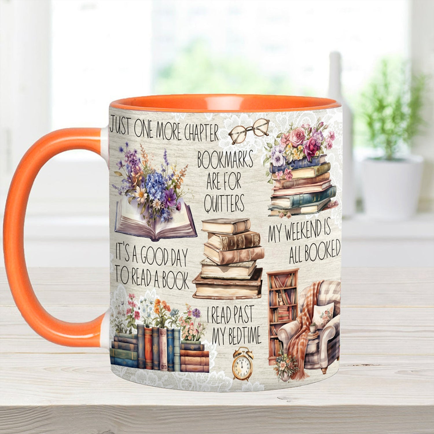 Just A Girl Who Loves Books Accent Mug Gift For Book lovers - Image 4