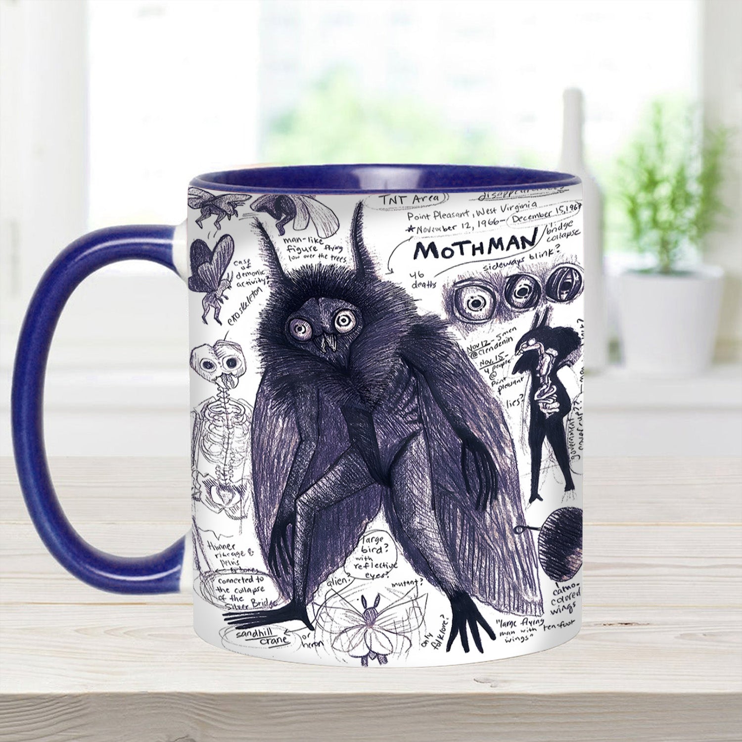 Mothman Mysteries Accent Mug Unique Gift For Grandma - Image 9
