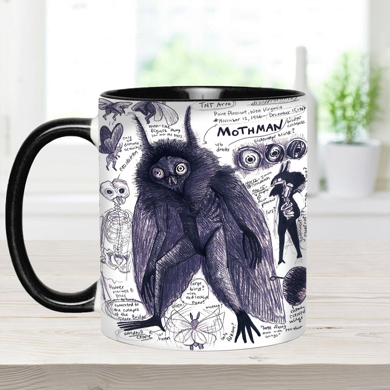 Mothman Mysteries Accent Mug Unique Gift For Grandma - Image 7