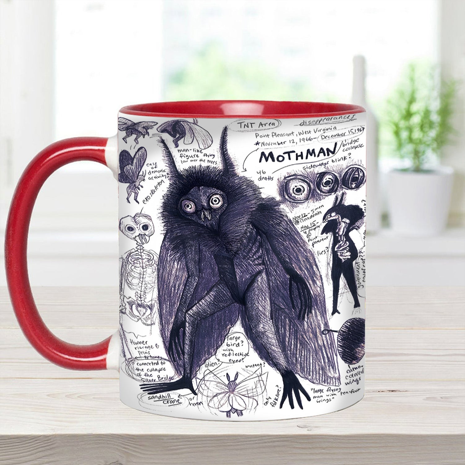 Mothman Mysteries Accent Mug Unique Gift For Grandma - Image 8