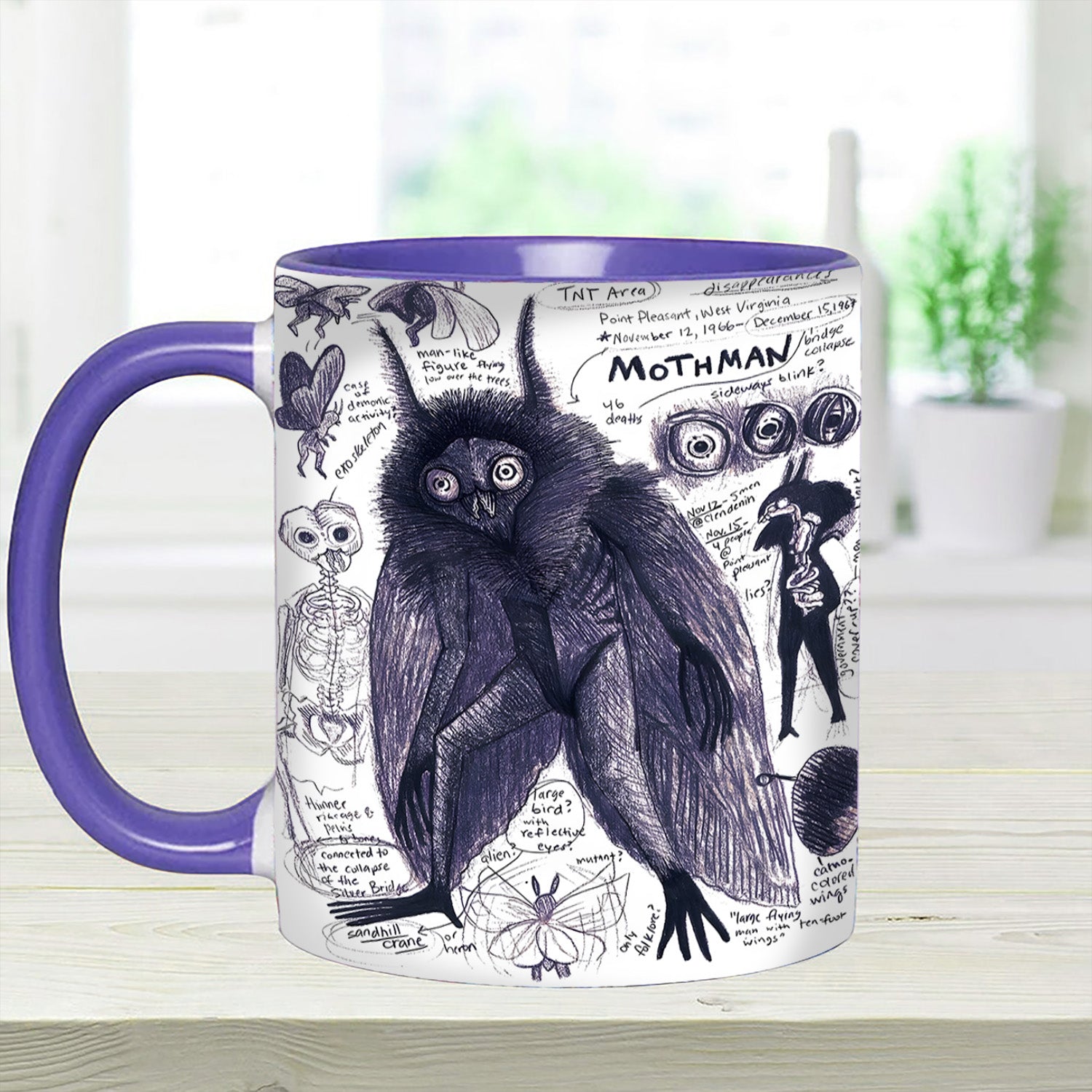 Mothman Mysteries Accent Mug Unique Gift For Grandma - Image 5