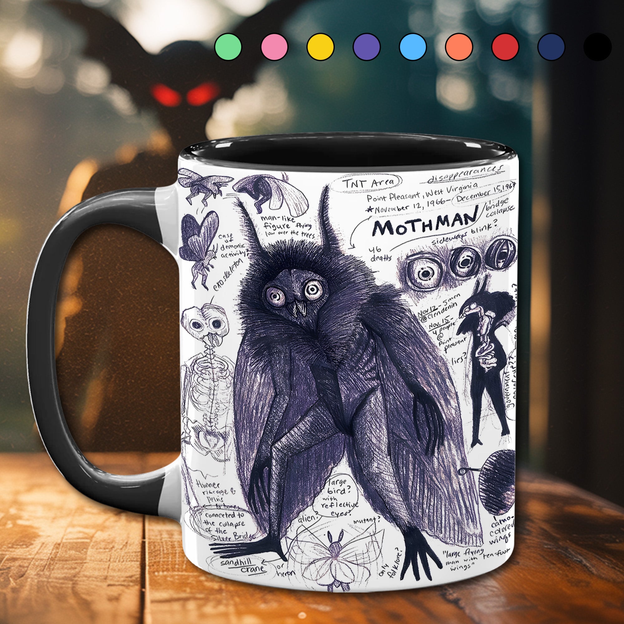 Mothman Mysteries Accent Mug Unique Gift For Grandma - Image 12