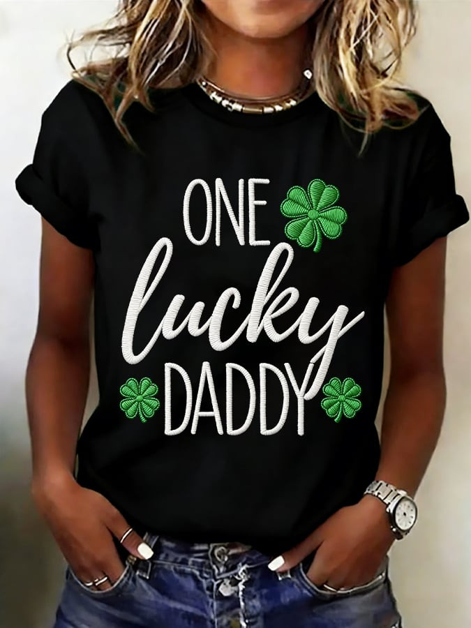 One Lucky Daddy St Patrick's Day T-Shirt St Paddy's Day Shirt Festive Irish Tee Gift Idea - Image 2