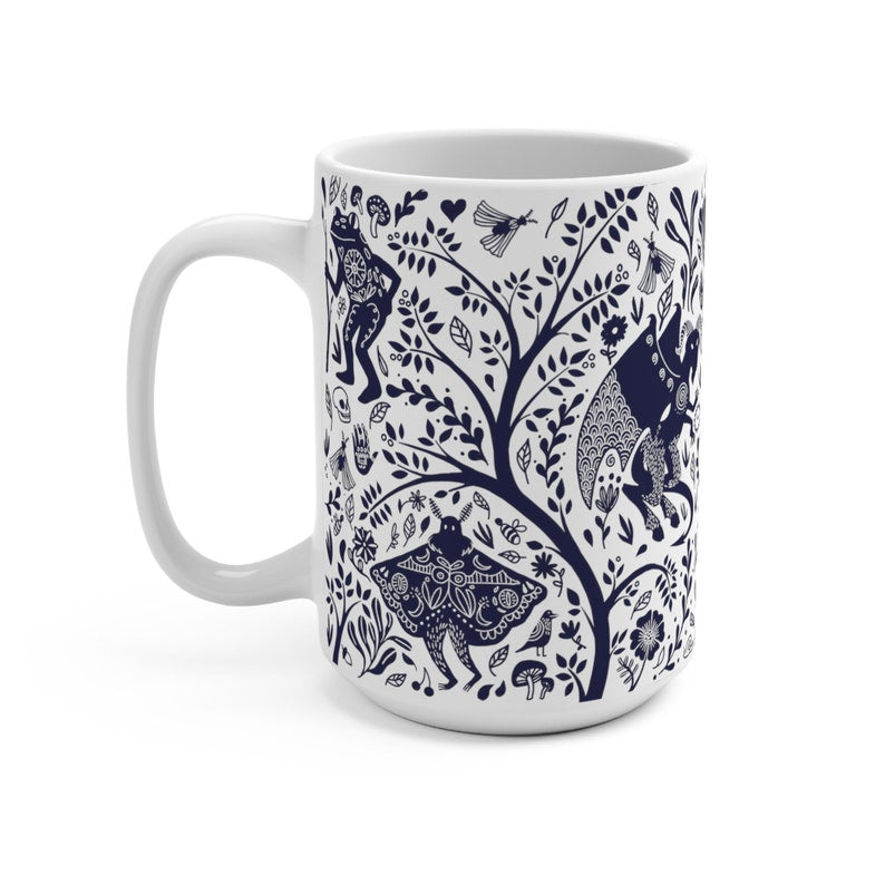 Original Blue Forest Accent Mug Cryptid Collective Unique Gifts For Flower Lovers - Image 4