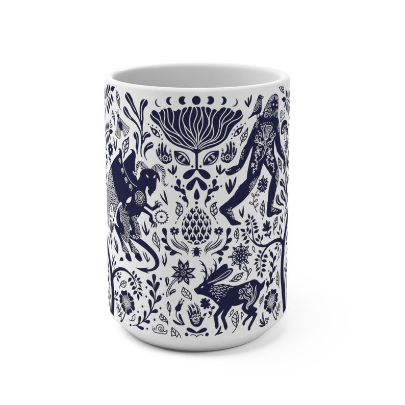 Original Blue Forest Accent Mug Cryptid Collective Unique Gifts For Flower Lovers - Image 5
