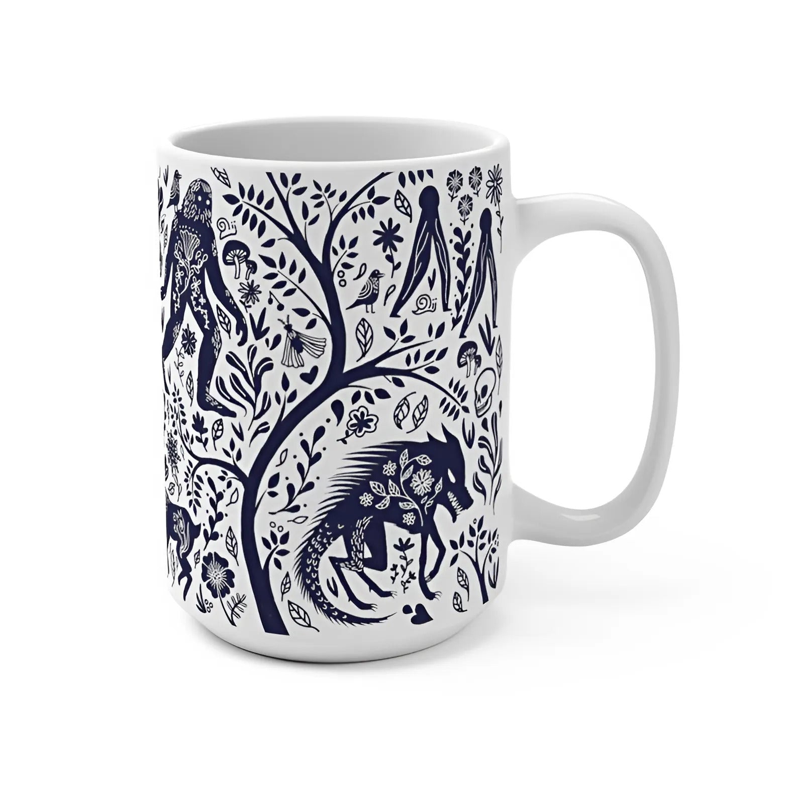 Original Blue Forest Accent Mug Cryptid Collective Unique Gifts For Flower Lovers - Image 3