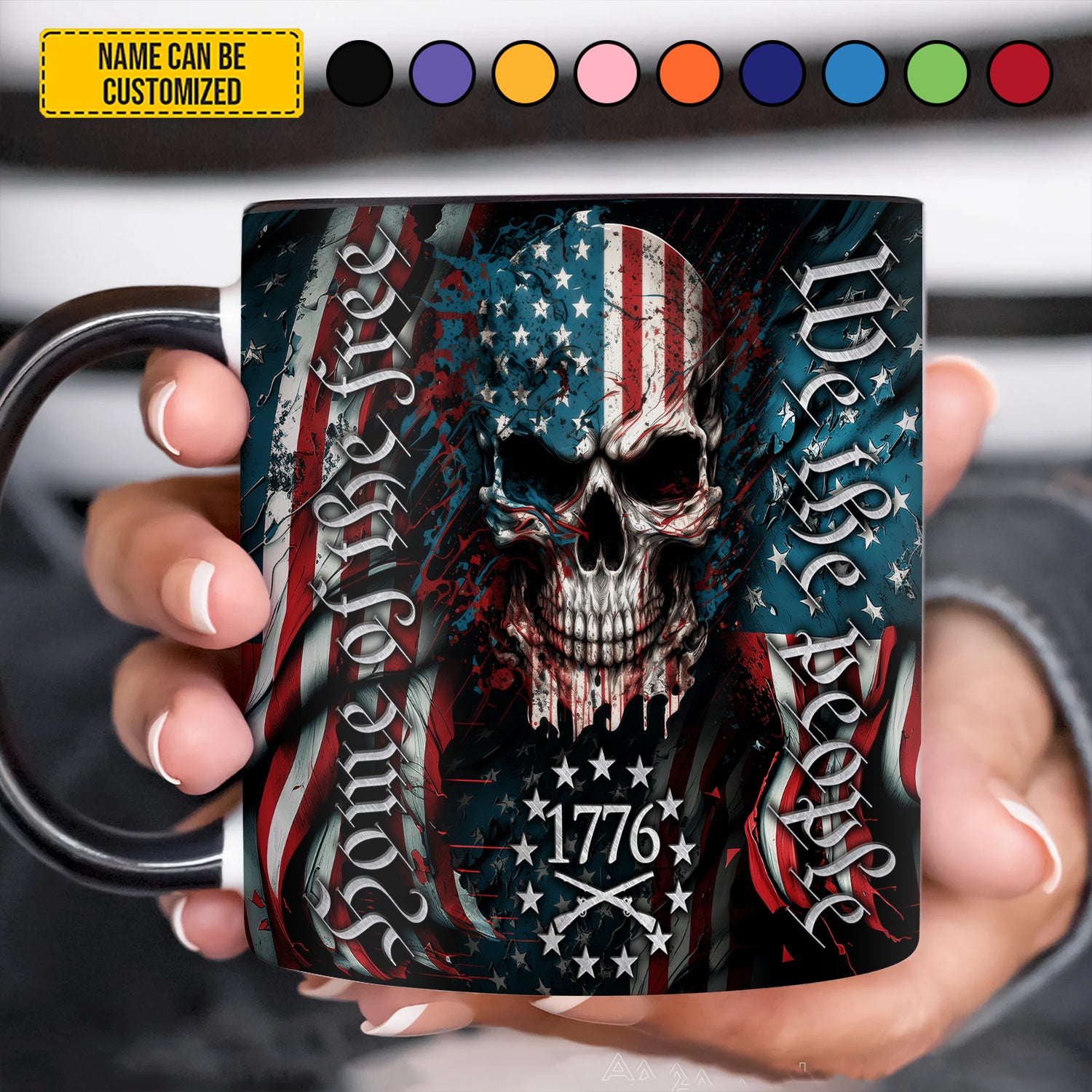 Patriotic Skull Accent Mug We Are People Skull Gifts For Men Women - Image 3