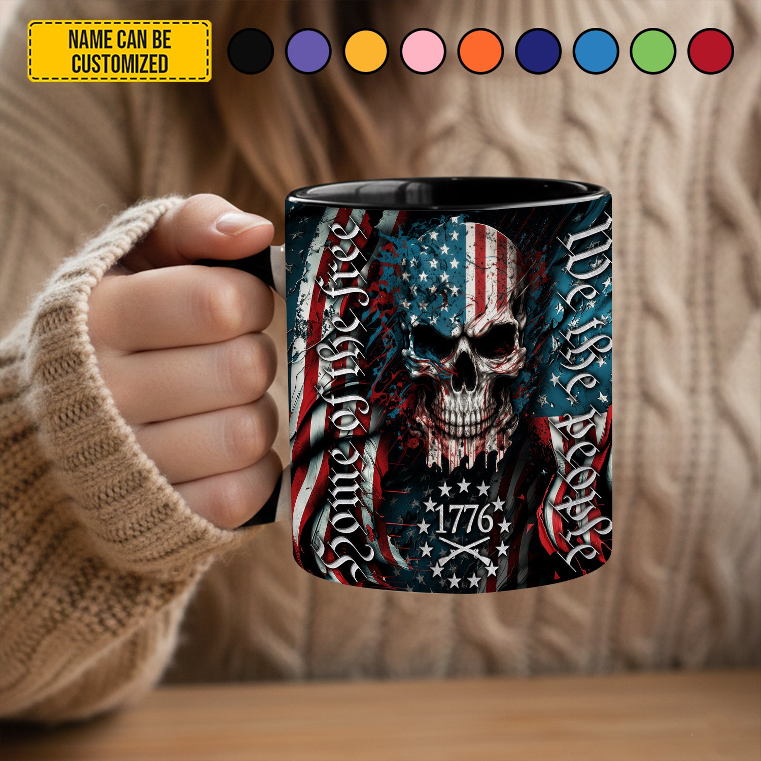 Patriotic Skull Accent Mug We Are People Skull Gifts For Men Women - Image 4