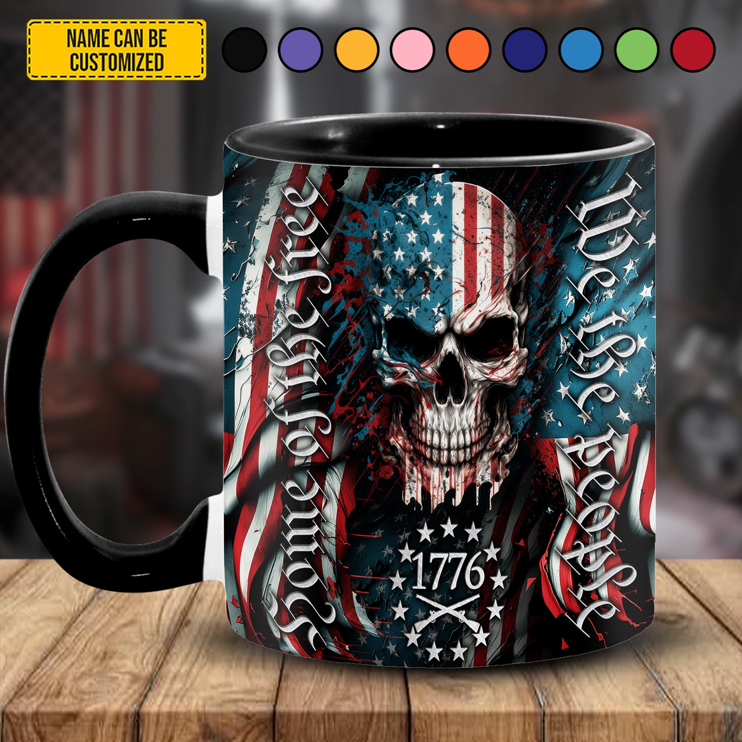 Patriotic Skull Accent Mug We Are People Skull Gifts For Men Women - Image 2