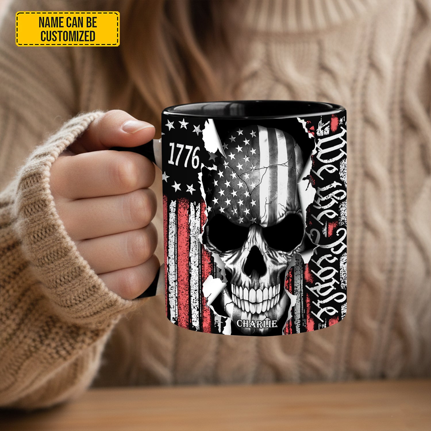 Patriotic Skull Accent Mug We The People Gifts With Skulls On Them - Image 12
