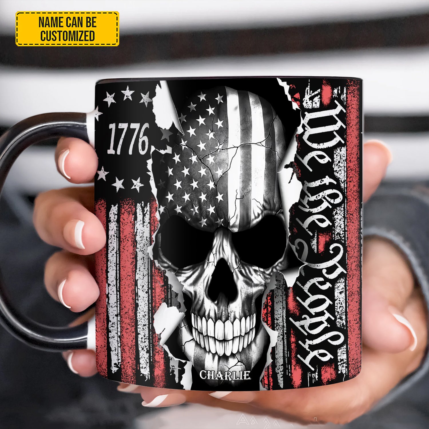Patriotic Skull Accent Mug We The People Gifts With Skulls On Them - Image 13
