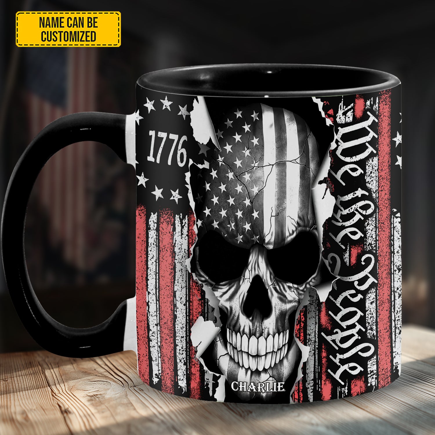 Patriotic Skull Accent Mug We The People Gifts With Skulls On Them