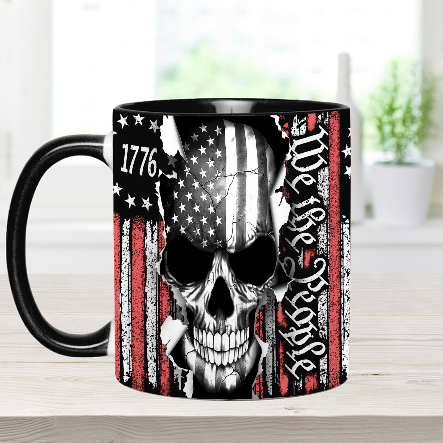 Patriotic Skull Accent Mug We The People Gifts With Skulls On Them - Image 2