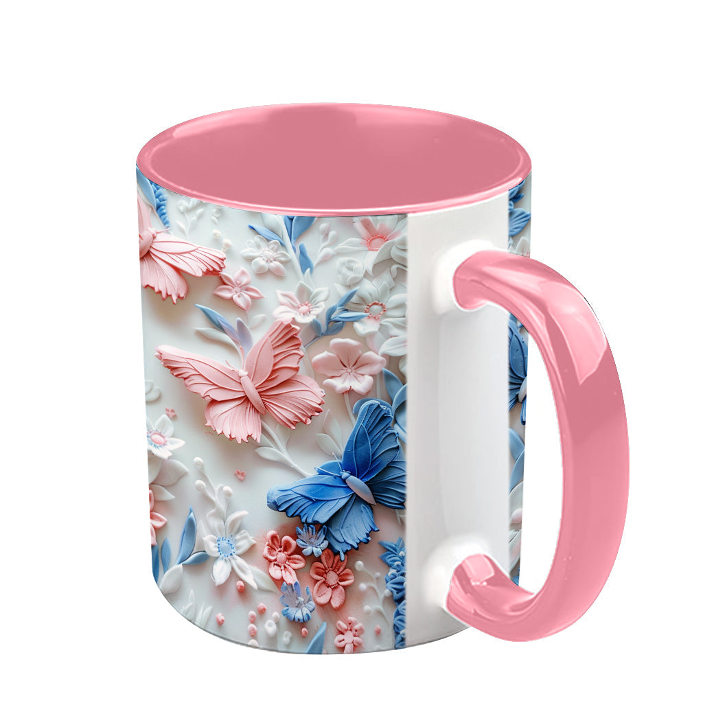 Personalize Blue & Pink Butterflies Accent Mug Butterfly Gifts Mother's Day - Image 12