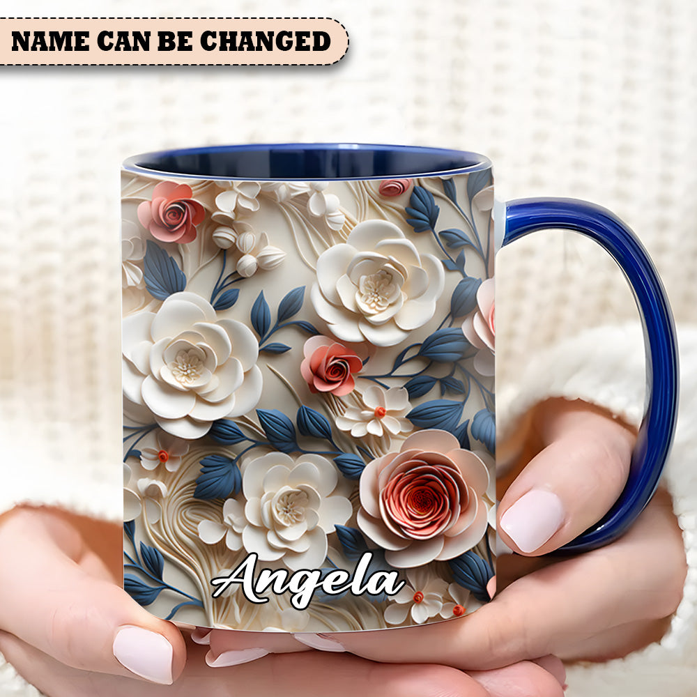Personalized Accent Mug Beautiful Flowers Cute Gift For Flowers Lovers - Image 4