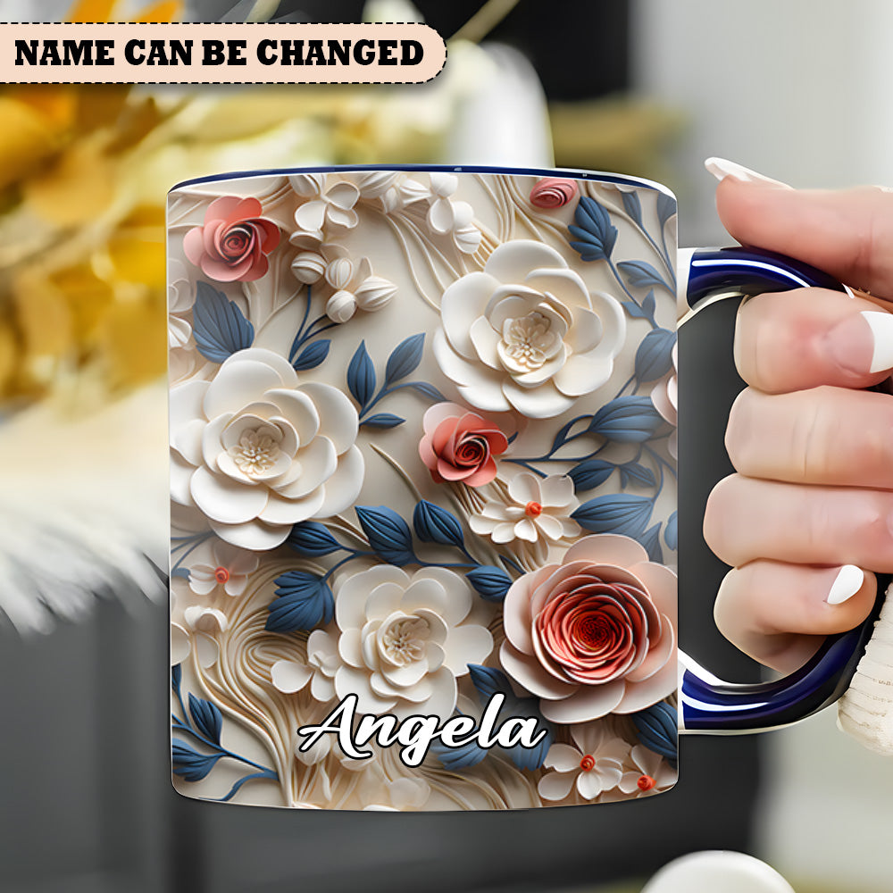 Personalized Accent Mug Beautiful Flowers Cute Gift For Flowers Lovers - Image 5