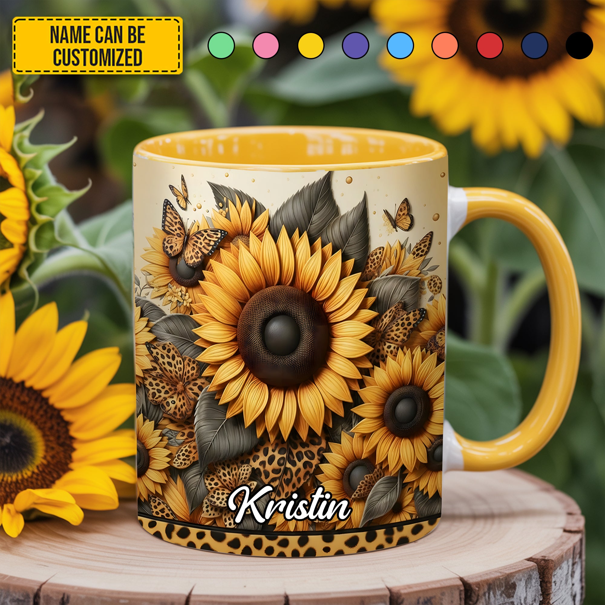 Personalized Accent Mug Beautiful Sunflower Sunflower Gifts For Friends