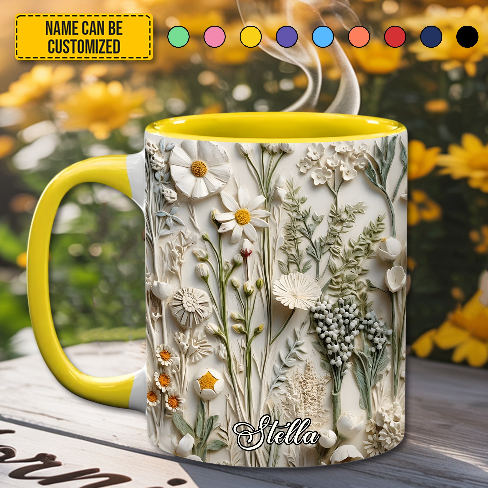 Personalized Accent Mug Beautiful Wildflower Wildflower Home Decor Gift - Image 2