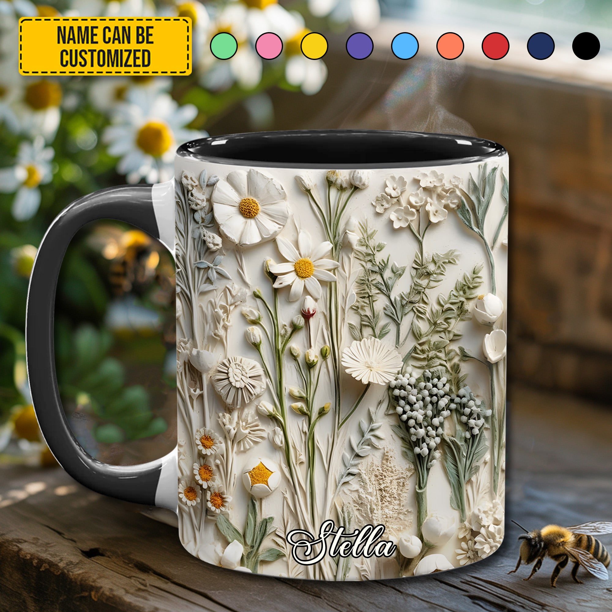 Personalized Accent Mug Beautiful Wildflower Wildflower Home Decor Gift - Image 3