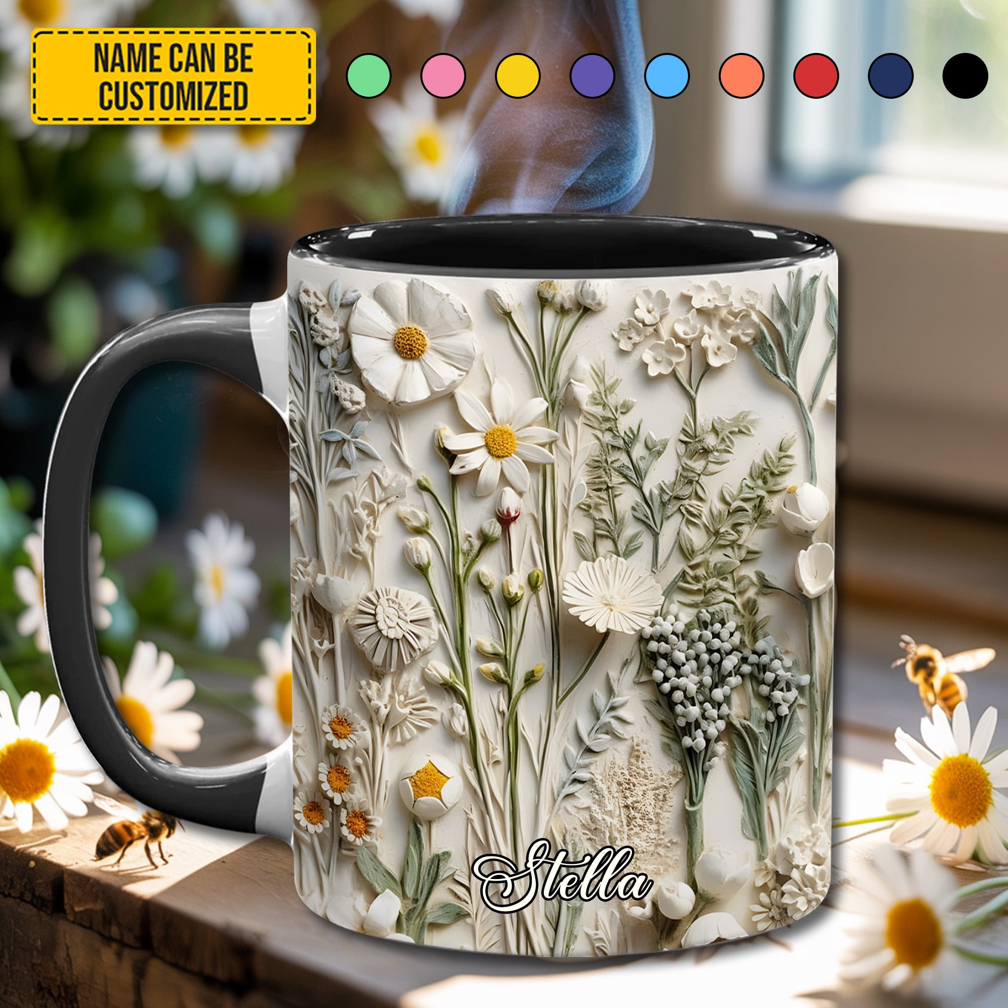 Personalized Accent Mug Beautiful Wildflower Wildflower Home Decor Gift - Image 4