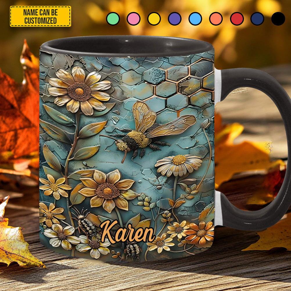 Personalized Accent Mug Bee Flowers Best Gifts For Beekeepers - Image 3