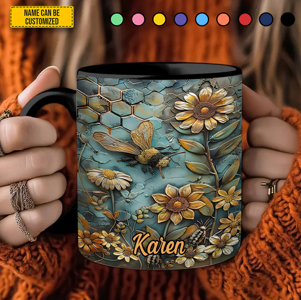 Personalized Accent Mug Bee Flowers Best Gifts For Beekeepers - Image 5