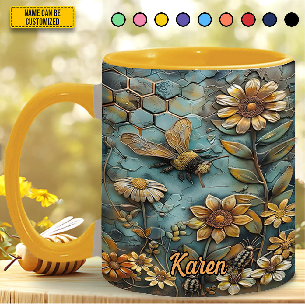 Personalized Accent Mug Bee Flowers Best Gifts For Beekeepers - Image 4