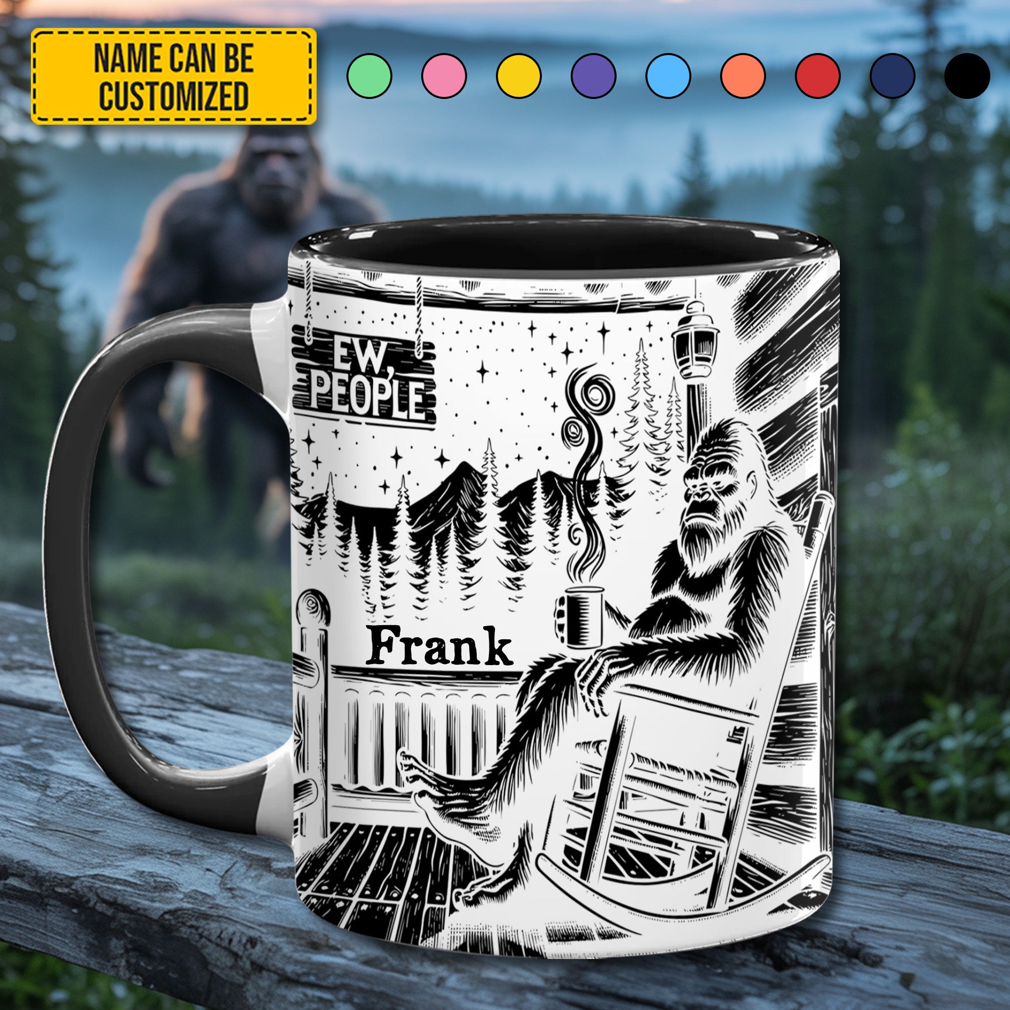 Personalized Accent Mug Bigfoot accent mug Bigfoot Great Gifts For Him - Image 3