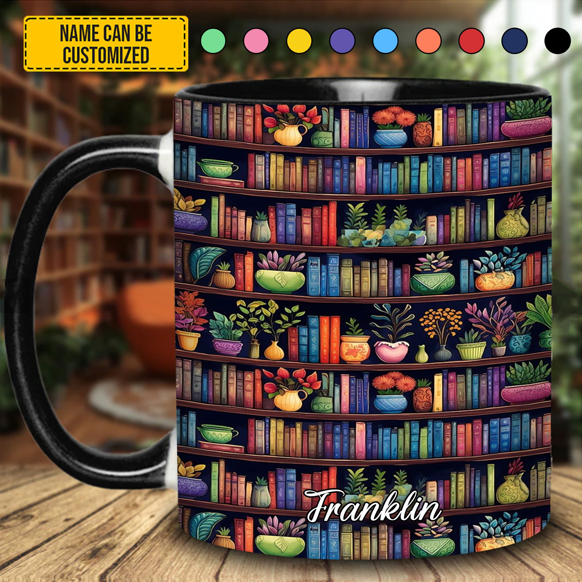 Personalized Accent Mug Bookish Floral Unique Gift Ideas For Grandma