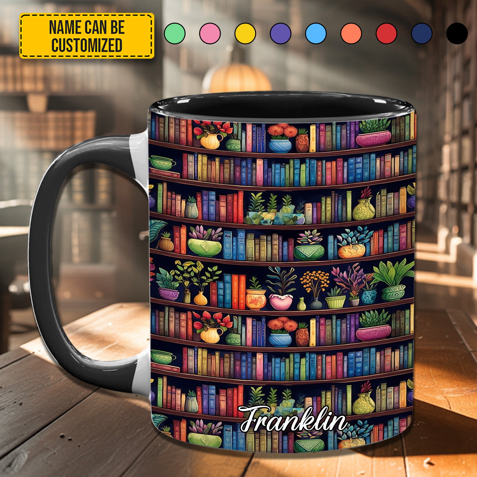 Personalized Accent Mug Bookish Floral Unique Gift Ideas For Grandma - Image 6