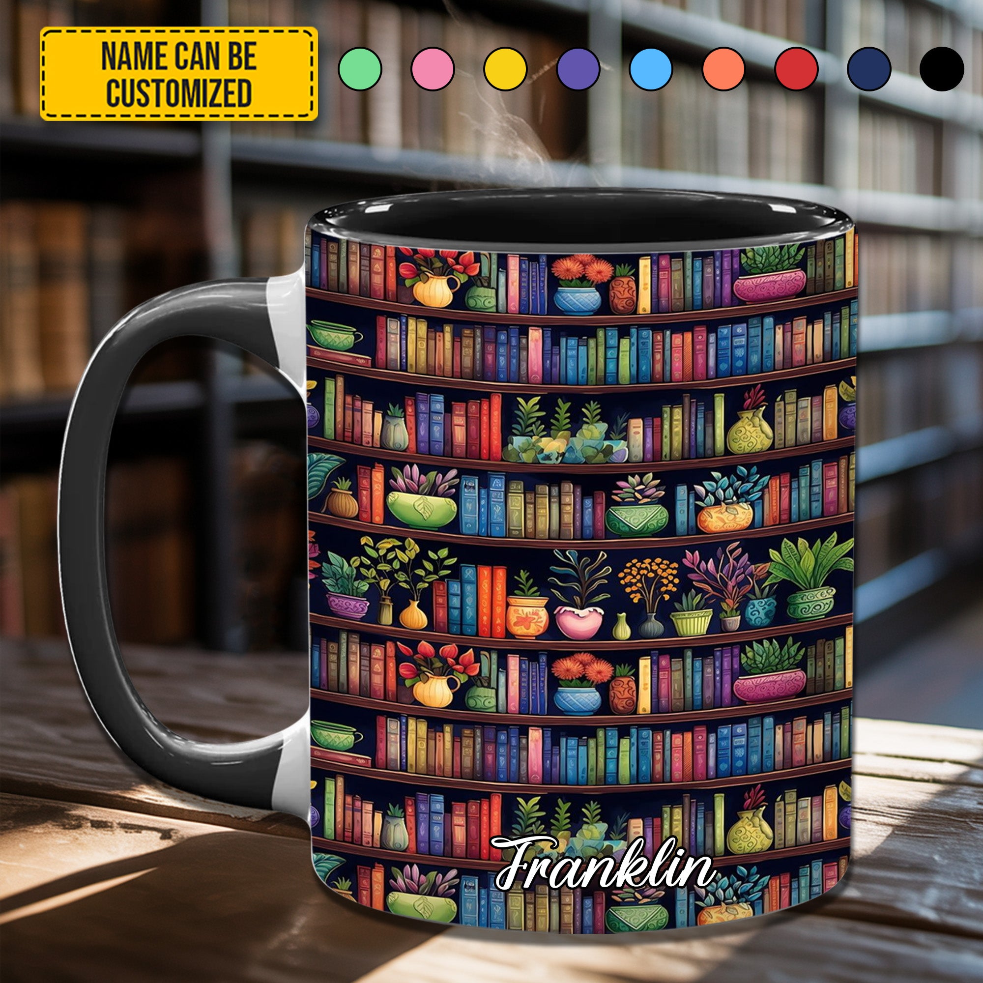 Personalized Accent Mug Bookish Floral Unique Gift Ideas For Grandma - Image 3