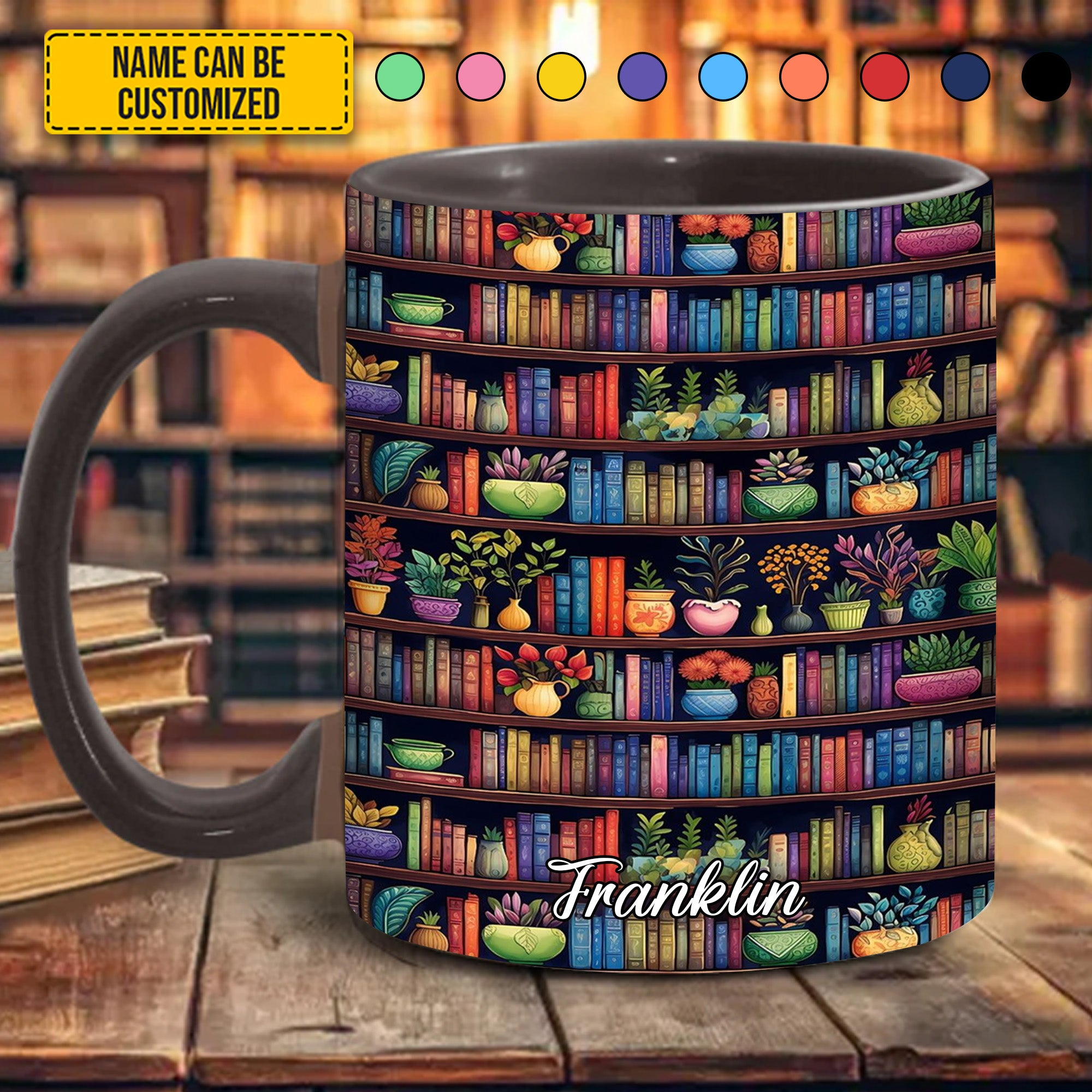 Personalized Accent Mug Bookish Floral Unique Gift Ideas For Grandma - Image 2