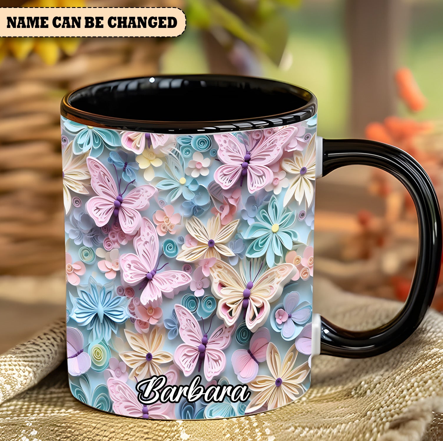 Personalized Accent Mug Butterfly Accent Mug Best Butterfly Lover Gifts For Her - Image 3